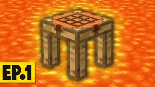 Minecraft Volcano Block  SURROUNDED BY LAVA 1 Modded Questing Survival [upl. by Edurtreg]