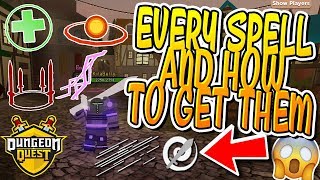 EVERY SPELL AND HOW TO GET THEM IN DUNGEON QUEST Roblox [upl. by Melia]