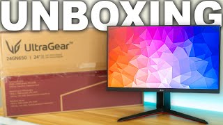 Unboxing the LG 24GN650B 24” Ultragear Gaming Monitor [upl. by Ibbed716]