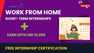 Internshala WFH INTERNSHIP  ShortTerm Work From Home Internships  Free Internship Certificate [upl. by Aillimac]