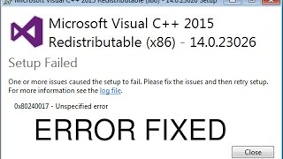 How to fix error 0x80240017 Setup failed Microsoft Visual C Redistributable [upl. by Nileak369]