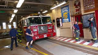 FDNY Battalion 43 and Tower Ladder 161 get toned to the same run [upl. by Yuk955]