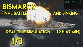 Bismarck Final Battle and Sinking in REAL TIME 13 [upl. by Attenat572]