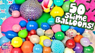 Whats Inside 50 SLIME Squishy Balloons MASSIVE Slime Smoothie stayhome [upl. by Htezil]