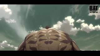 Attack on Titan Season 2  Colossal and Armored Titan Transform 60fps [upl. by Narbig]