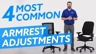 4 Most Common Office Chair Armrest Adjustments [upl. by Eitirahc]