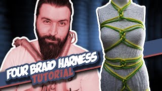 Four Braid Harness Tutorial Self Tie pt3 [upl. by Cousin]