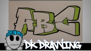 How to draw graffiti  Graffiti Letters ABC step by step [upl. by Gord488]