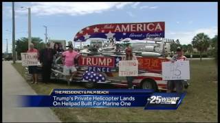 Trumps private helicopter lands on helipad built for Marine One [upl. by Amihc]