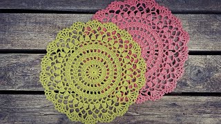 How To Crochet Easy Round Lace Doily [upl. by Syd314]