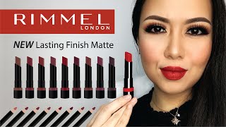 NEW Rimmel Lasting Finish MATTE Lipstick 2020  LIP SWATCHES [upl. by Lissy]