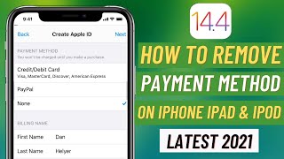 How Do i Remove Payment Method On My iPhone iPad amp iPod  iOS 14 Latest 2021 [upl. by Giguere]