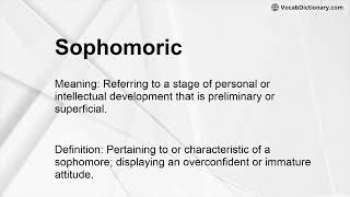 Sophomoric Meaning [upl. by Fritzsche]