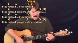 Feliz Navidad Christmas Strum Guitar Cover Lesson with Chords and Lyrics  G A D Bm [upl. by Mendy]