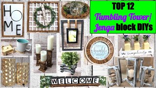 TOP 12 DOLLAR TREE DIYS using TUMBLING TOWER BLOCKS  JENGA BLOCK DIY  DOLLAR TREE JENGA BLOCKS [upl. by Rinee457]