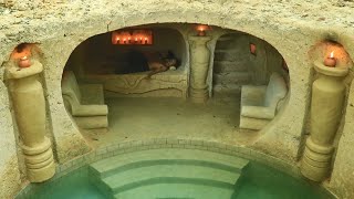 Full Video  69Day Build Underground House amp Underground Private Living Room With Swimming Poo [upl. by Latihs475]