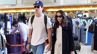 Miles Teller And Wife Keleigh Sperry Play It Cool In Dark Shades At LAX [upl. by Anema]