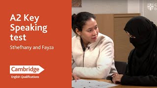 A2 Key Speaking test  Sthefhany and Fayza  Cambridge English [upl. by Hay]