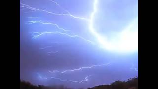 Lightning strikes through rainbow during thunderstorms in Oklahoma  ABC News [upl. by Arty]