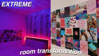 EXTREME ROOM MAKEOVER  TRANSFORMATION aesthetic vscopinterest inspired bedroom [upl. by Anawaj]