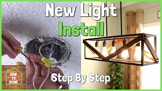 How To Install a Hanging Light Fixture  Dining Room Light Fixture [upl. by Kashden]