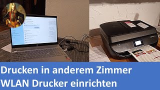 Wie in anderem Zimmer drucken  WLAN Drucker am Laptop einrichten [upl. by Ennahteb]