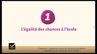 SES cours de Tle  légalité des chances à lécole [upl. by Farnham131]