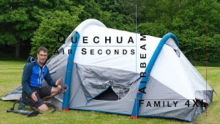 Inflatable Family Camping Tent  Quechua Decathlon Air Seconds 4 XL Easy To Pitch Best Value [upl. by Destinee97]