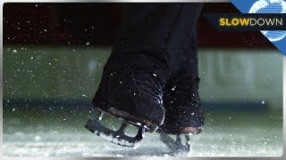 Amazing Ice Skating Tricks IN SLOW MOTION [upl. by Annaeirb491]