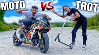 ON ÉCHANGE NOS SPORTS  TROTTINETTE VS MOTO 9 Ft lezitow [upl. by Kerat405]