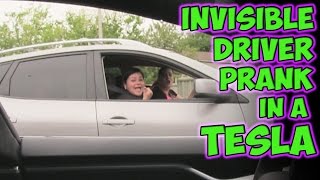 Invisible Driver Prank In A Tesla [upl. by Maura]