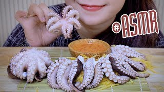 ASMR Octopus and shaved papaya  EXTREME CRUNCHY EATING SOUNDS  LINHASMR [upl. by Leonore]