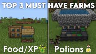 Minecraft Top 3 Early Game Farms for Bedrock Edition [upl. by Arreik128]