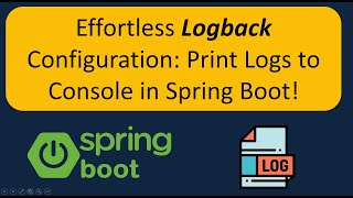 Configuring Logback in Spring Boot Console Log Printing Tutorial  Spring Boot logging [upl. by Fleisig]