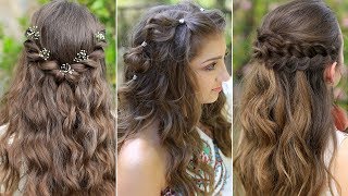 3 Easy Boho PROM Hairstyles  Half Up Hairstyles Compilation 2019 [upl. by Oicinoid]