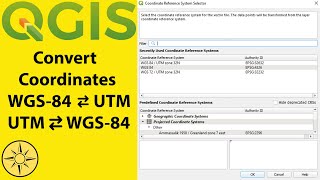 Convert WSG84 and UTM coordinates using QGIS [upl. by Palua467]