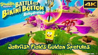 Jellyfish Fields  All Golden Spatulas Guide  Battle for Bikini Bottom Rehydrated 4k [upl. by Rocray]