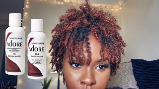 Adore Semi Permanent Hair Color  How To Dye Natural Hair 2020  Copper Brown  FALL HAIR COLOR [upl. by Reimer]