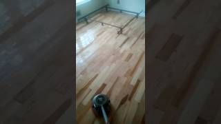 Hardwood Floor Cleaning using Oreck Orbirter [upl. by Ayarahs]