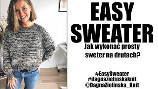 Easy Sweater Jak wykonać prosty sweter na drutach Reglan [upl. by Gilberto389]