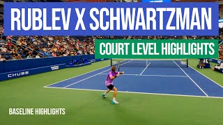 Andrey Rublev v Diego Schwartzman  2023 Court Level Practice Match  4K [upl. by Loris745]