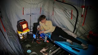 Terrifying Solo Ice Camping During Blizzard  46 MPH Winds [upl. by Claudius]