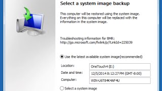 Restoring from a System Image Backup in Windows 7 [upl. by Anuaek]