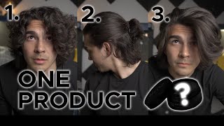 WAVY HAIR  STRAIGHT HAIR  MAN BUN USING ONLY 1 PRODUCT [upl. by Lacombe]