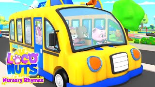 Wheels On The Bus  Bus Songs For Children  Nursery Rhymes and Kids Songs with Loco Nuts [upl. by Kirch31]