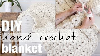 How to Hand Crochet Finger Crochet a Blanket in 1 Hour with Simply Maggie NEW [upl. by Acirretahs76]