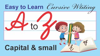 Cursive Writing for children  Cursive Capital amp small alphabet  Learning Booster  Write A to Z [upl. by Essie]