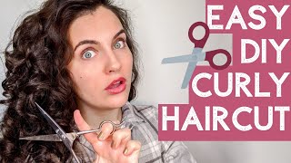 EASY DIY HAIRCUT FOR CURLY HAIR [upl. by Ahseki]