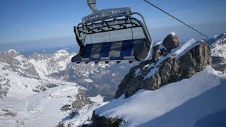 Mt Titlis Ice Flyer ChairLift  Engelberg  Switzerland  Top Tourist Attraction  Swiss Alps [upl. by Jaine]