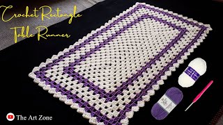 Crochet Simple Rectangular Table Runner For Beginners [upl. by Glynn440]